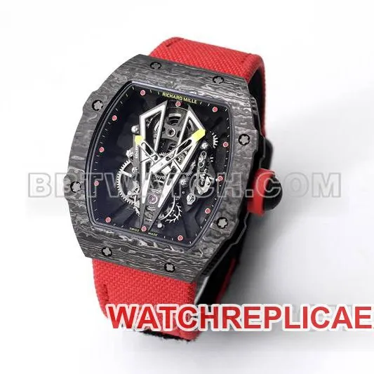 Richard Mille1:1replica watch BBS factory tourbillon mechanical red rubber braided Velcro bracelet braceletRM27-03braceletlive photos