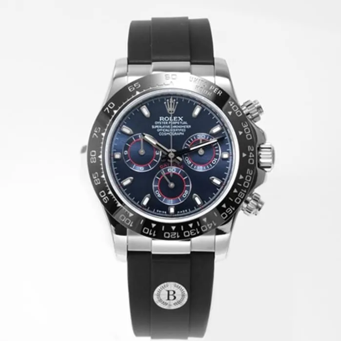 Top-tier watch Rolex men's blue dial Cosmograph Daytona watch front view