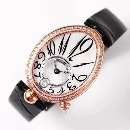 ZF Factorytop-tier watch Breguet ladies white dial black belt Queen of Naples series leather strap watch movement picture