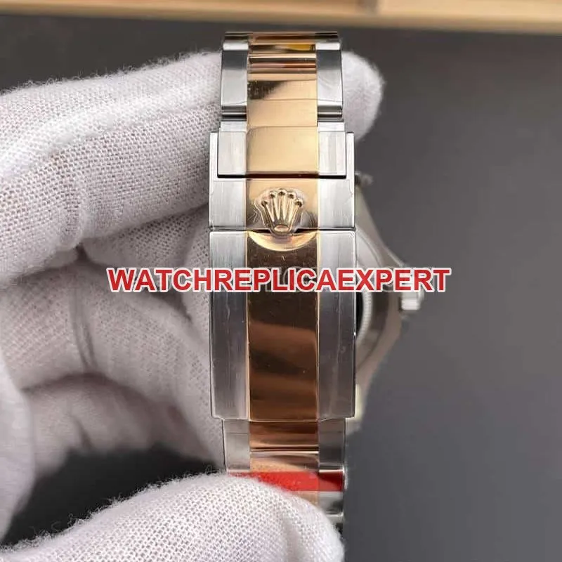VSRolex Yacht-Master chocolate plate gold steel bracelet model 126621front live photo