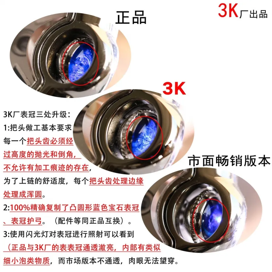 3K FactoryCartiertop-tier watch blue balloon silver white dial true and false comparison review appearance live photos