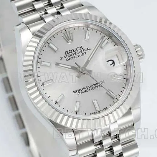 ARF FactoryRolex log 1:1super clonesilver dial stick hour markers 31mm five grid link 278274side live photo