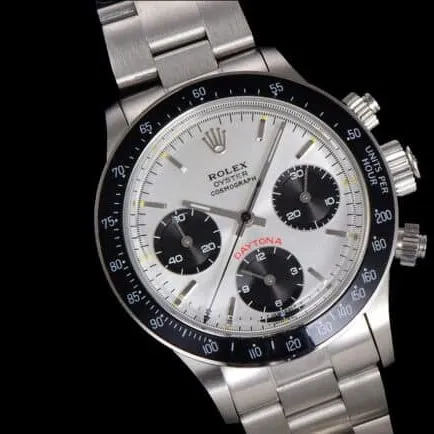 top-tier watch Rolex manual chronograph movement white dial men's retro series watch front view