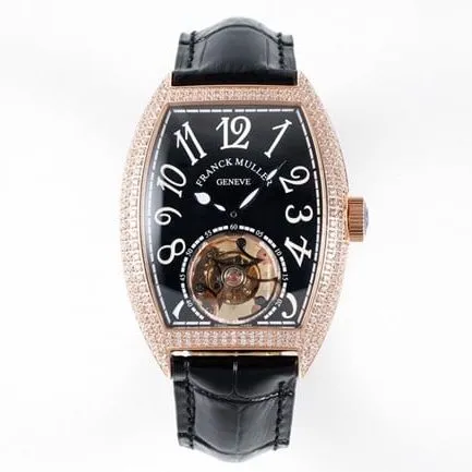 ABF factory Frank Muller top-tier tourbillon manual winding black dial black belt men's watch front view