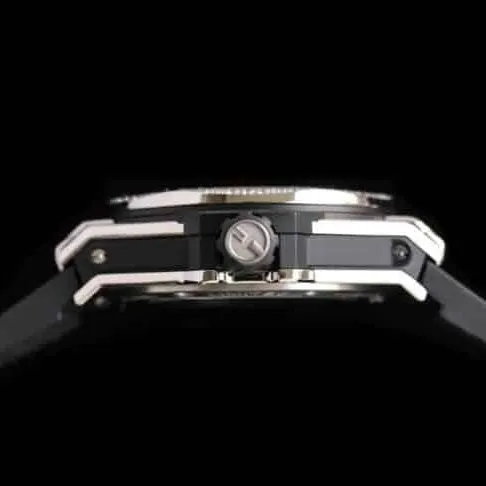 WWF factory top-tier watch Hublot Big Bang series ring diamond K gold black bottom - tattoo men's watch front view