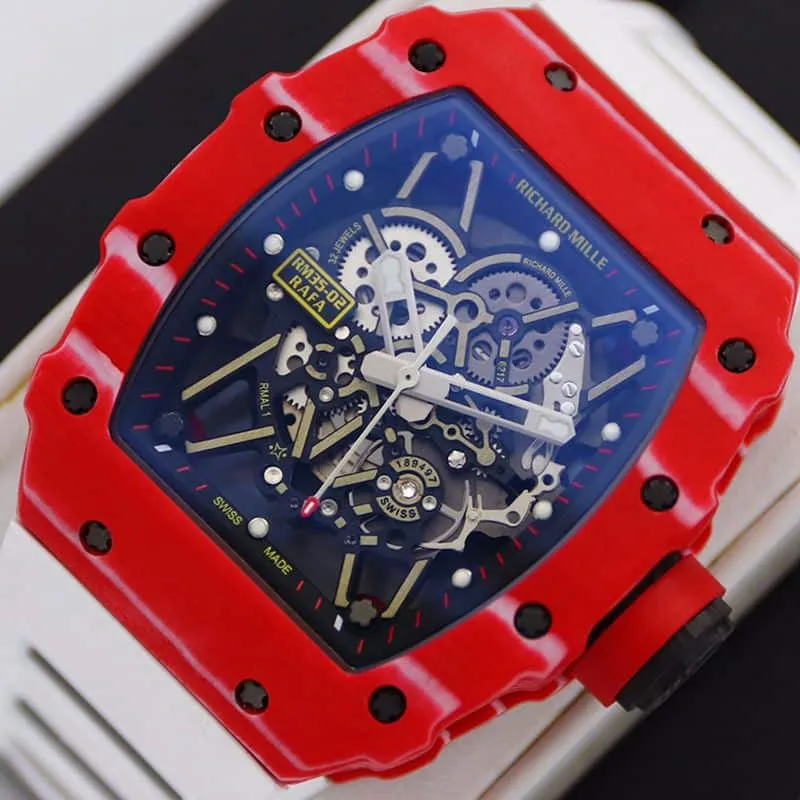 Richard Milletop-tierhigh-quality watch men's blue dialrubber strap mechanical watch clasp picture