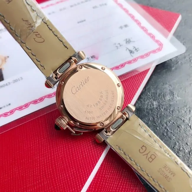 Big factory high-quality Cartier model 2 gray rose gold ladies watch front view