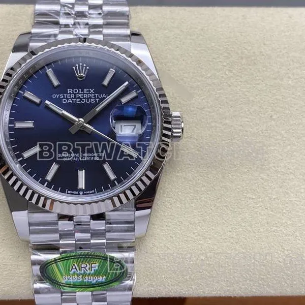 Rolex watch ARF FactoryDatejustblue dial36mmsteel bracelet braceletlive photos