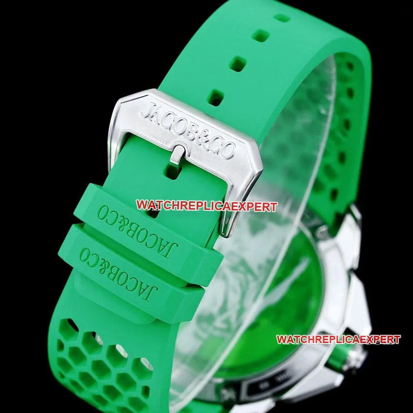 TW factory Czech Leopard C Ronaldo CR7 co-branded customized diamond bezel green rubber front live photo