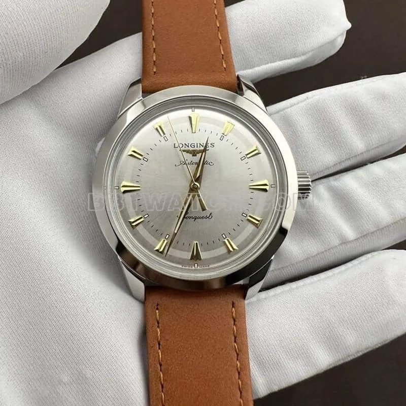 AF FactoryLongines Concas silver white dialleather strap model L1.650.4.72.2front live photo