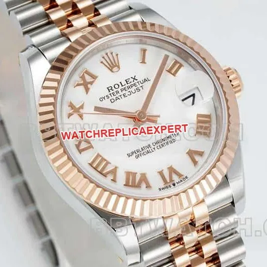 ARF FactoryRolex log 1:1super clonewhite dial31mm gold five-grid chain link278271front live photo