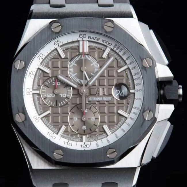top-tiersuper cloneAPFAudemars PiguetRoyal Oak Offshore 26400 watch gray plate concentrated on research and development clasp picture