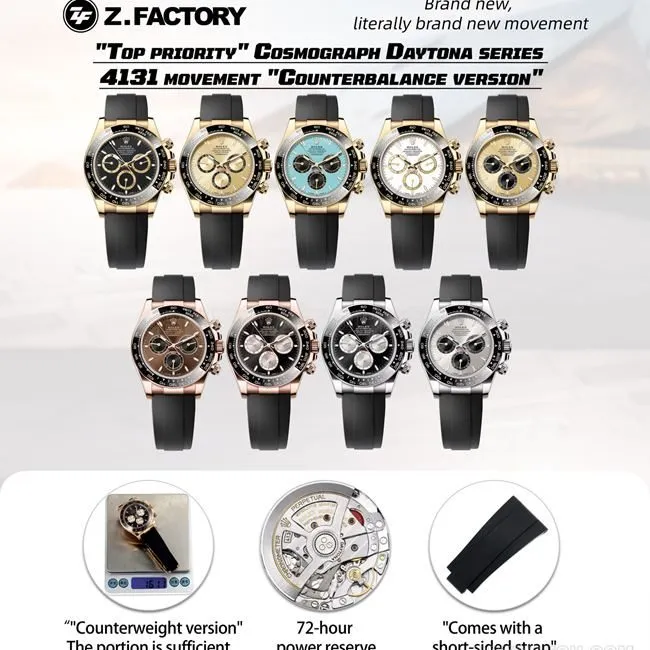 watch ZF FactoryRolexDaytona gray plate gold case 4131 mechanical front live photo