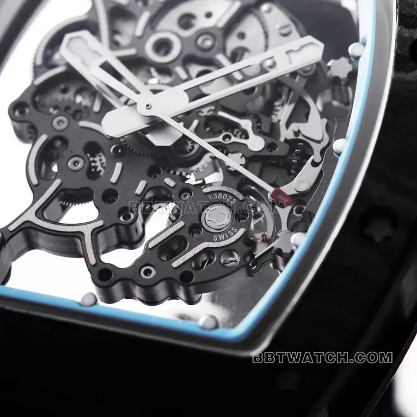 BBR factory Richard Mille men's hollow plate blue inner ring RM055 carbon fiber front live photo