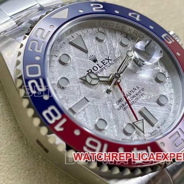 Rolex collectible watch ARF FactoryGMT-MasterGMT meteorite disc Pepsi bezellumelive photos