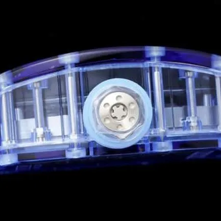 The extraordinary sports quality RM12-01 tourbillons apphire crystal transparent version reproduced by the high-quality Richard Milleblue dial from the famous manufacturer, front view