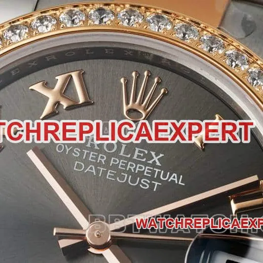 ARF FactoryRolex log top-tier 1:1super dark gray plate diamond bezel31mm gold three-lattice chain link278381braceletlive photos