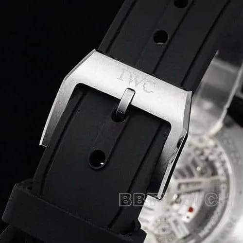 BLSIWC watch pilot super cloneblack dialchronograph rubber model IW388305front live photo