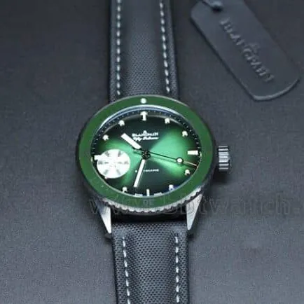 GF Factorytop-tier watch Blancpain2021 new ceramic fifty fathoms green super cool men's green dial nylon strap mechanical watch clasp picture
