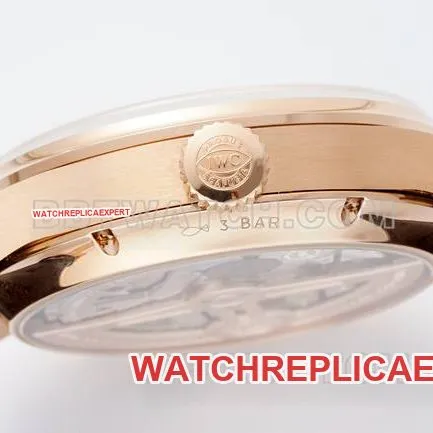 top-tier watch Portugal APS factory IWC perpetual calendar white dialrose goldside live photo