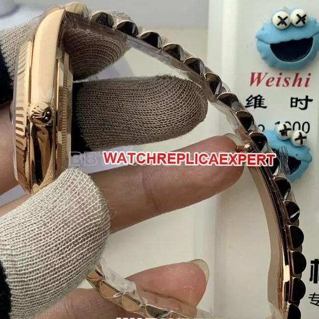 collectible watch Rolexrose goldPPM factory Day-Date mechanical brown dial weight live photos