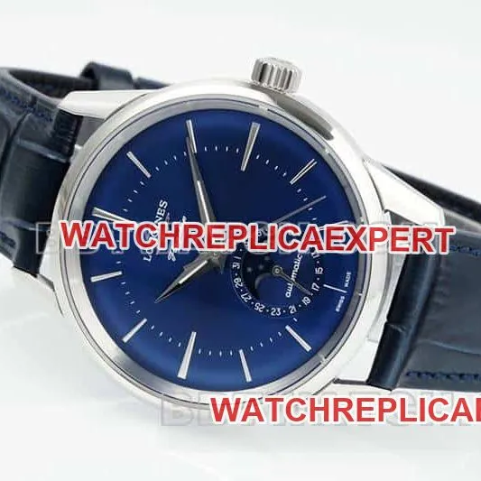 APS factory Longines classic replicasuper cloneblue dialmoon phaseL4.815.4.92.2front live photo