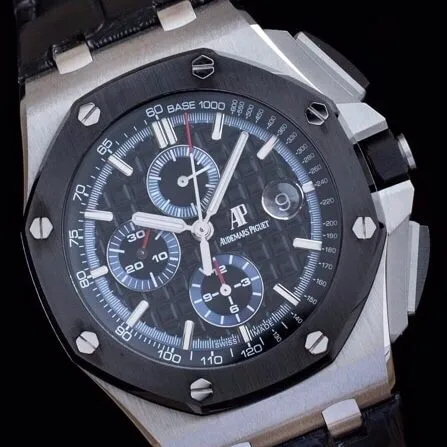 Dachang high-quality replicaAPFblack dialAudemars PiguetRoyal Oak offshore 26400 capped front view
