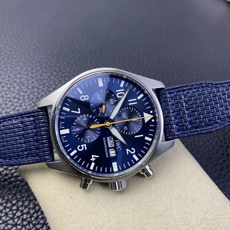 IWCIWChigh-quality watch pilot series IW377729 watch blue captain special edition men's mechanical watch back cover