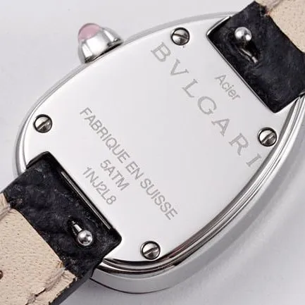 BV factory top-tier watch BvlgariSerpenti series women's black dial black belt quartzleather strap watch front view