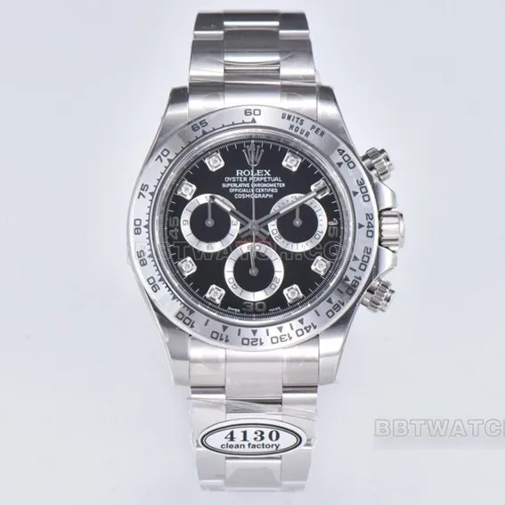 Factory C Rolex Daytonatop-tier 1:1high-quality replicablack dialsteel bracelet model m116509-0055braceletlive photos