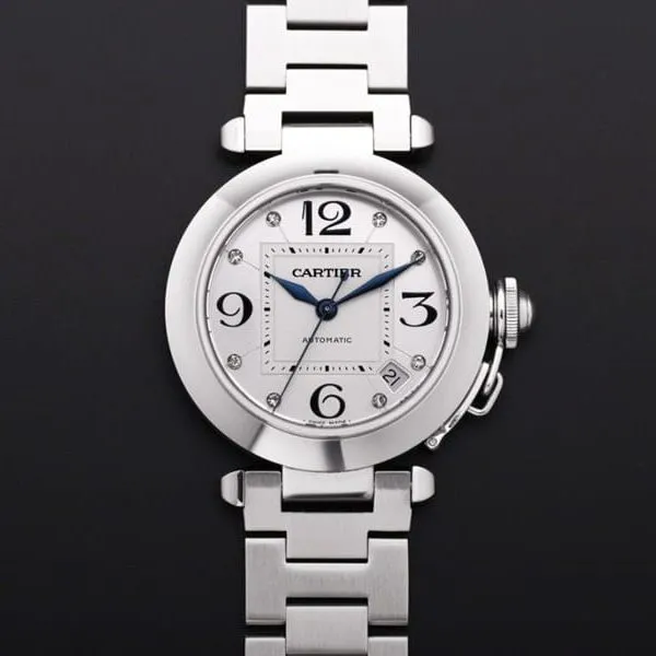 V9 Factorysuper watch Cartier Pasha series W31074M7 ladies automatic movementwhite dialdetail shots