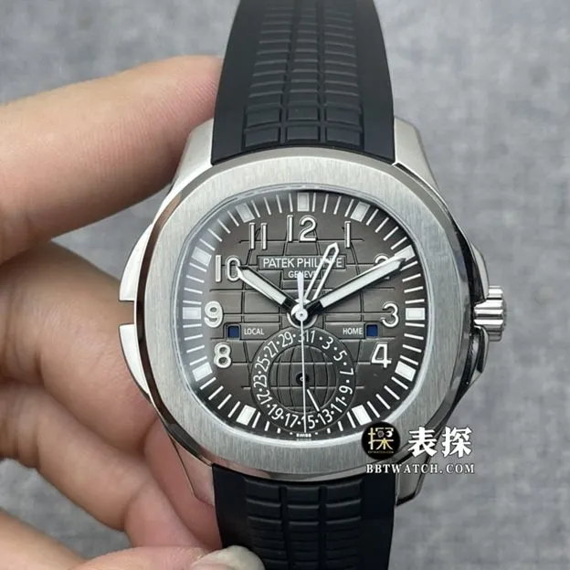 ZF FactoryPatek Philippe5164A-001top-tier 1:1super watch men's black dial dual time zone rubber model pictures and prices clasplive photos