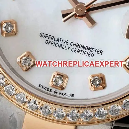 ARF FactoryRolex log top-tier 1:1super diamond bezel31mm gold three-lattice chain link278381front live photo