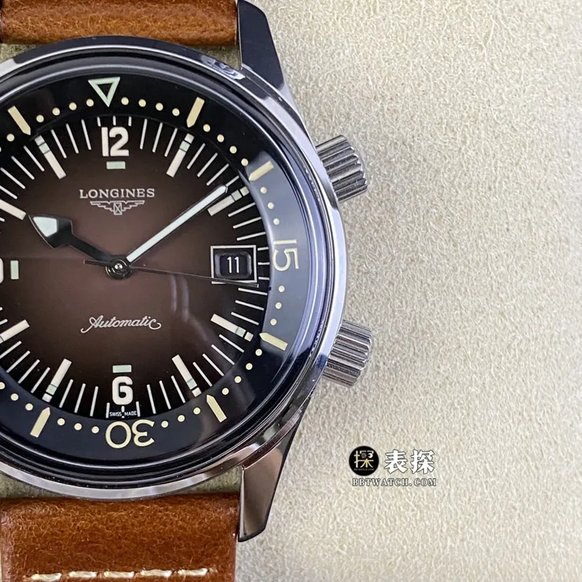 OS factory Longines classic watch men's brown plate leather strap model pictures and prices braceletlive photos