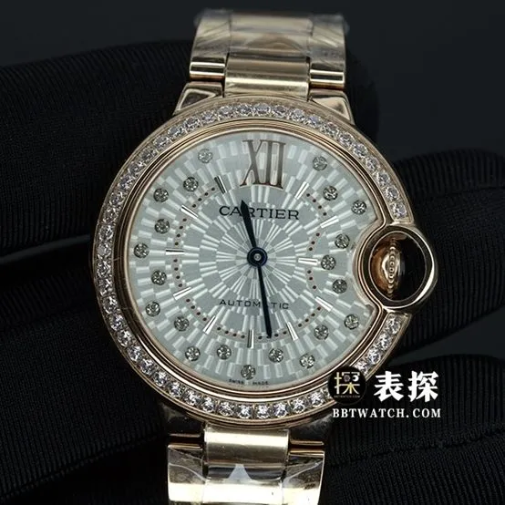 TW factory Cartier blue balloon top-tier high-quality watch women's silver dial chrysanthemum pattern diamond steel bracelet model picture and price caseback live photo