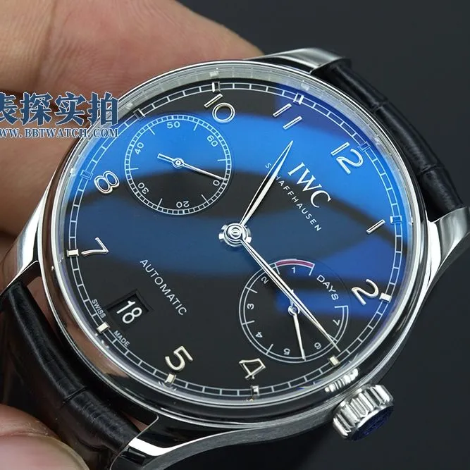 ZF FactoryIWC Portuguese 7replica watch high-end black dial front view