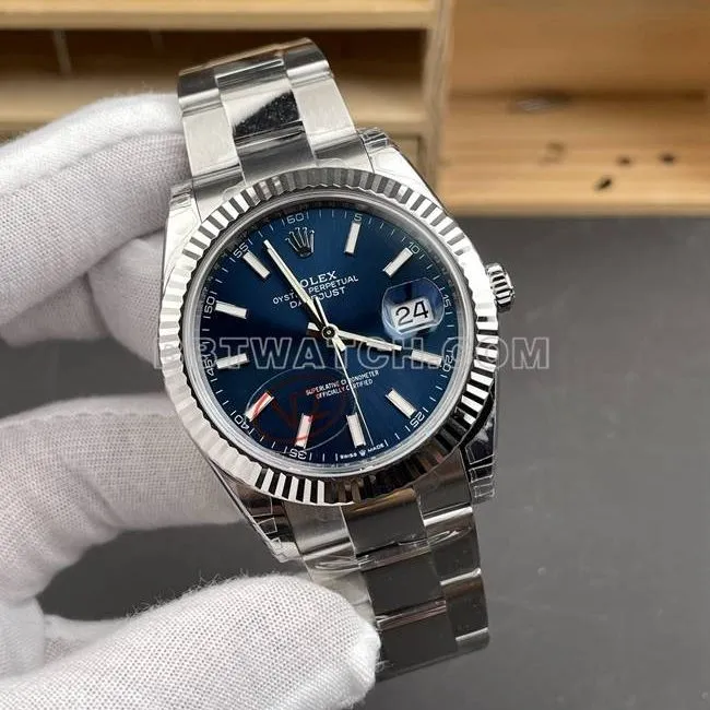 collectible watch VS Factory log Rolexblue dial3235 mechanical 41mmfront live photo