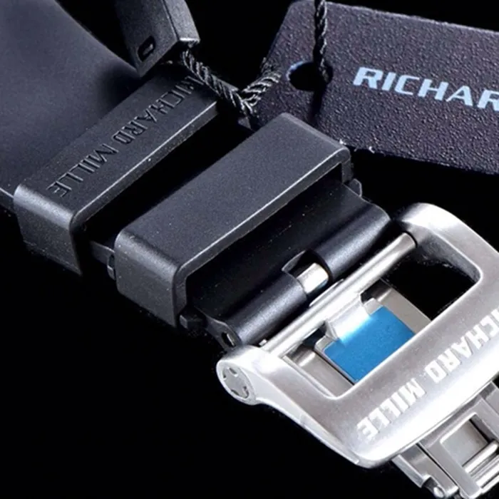 top-tier watch Richard Mille men's blue dial watch detail shots