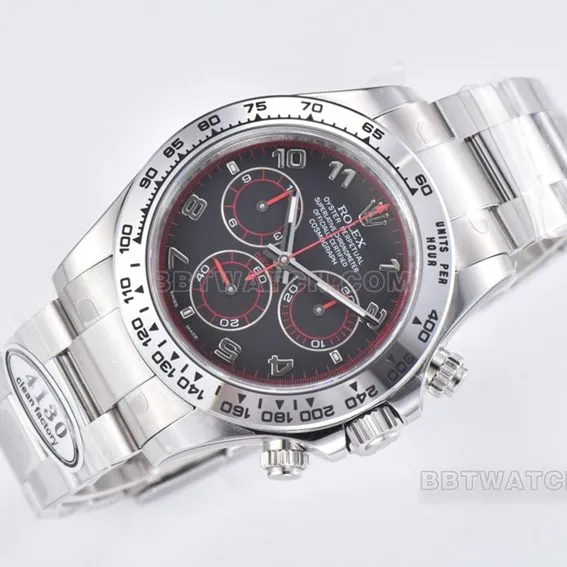 Factory C Rolex Daytona1:1super cloneblack dialsteel bracelet model 116509-78599front live photo