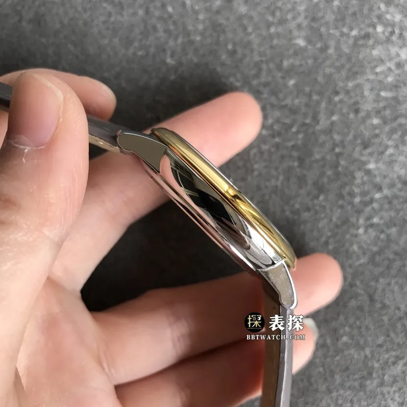 Omega Diefei top-tier 1:1high-quality watch men's white dialyellow goldleather strap model pictures and prices front live photo