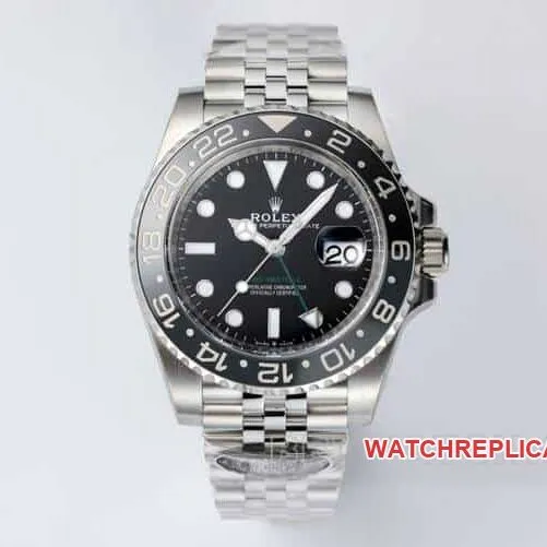CleanRolexGMT-Master type top-tier 1:1super cloneblack dial black and gray circle steel bracelet model 126710braceletlive photos