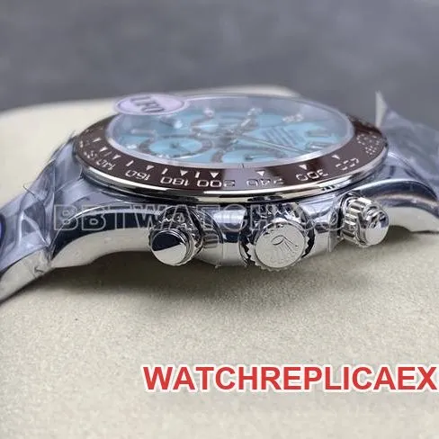 1:1replica watch UFO factory DaytonaRolex ice blue diamond 4131 mechanical front live photo