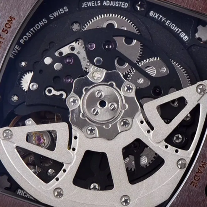 top-tier watch Richard Mille men's black dial automatic chronograph watch side view