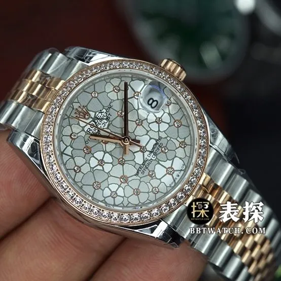 GS factory Rolex women's Datejust1:1super watch ladies' Gypsophila steel bracelet model picture and price front live photo