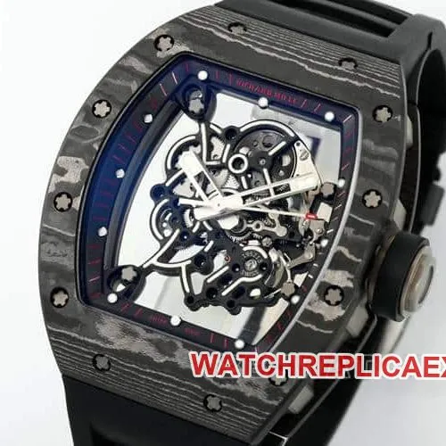APSRichard Mille1:1super carbon fiber case black rubber model RM055front live photo
