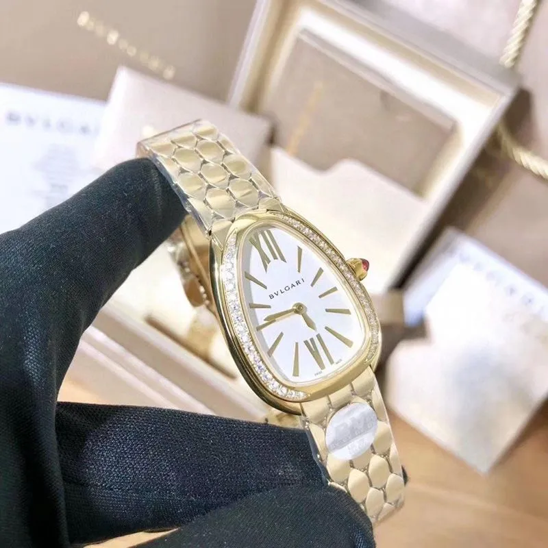 Bvlgarireplica watch ladies gilt snake shadow market highest version original mold opening front view