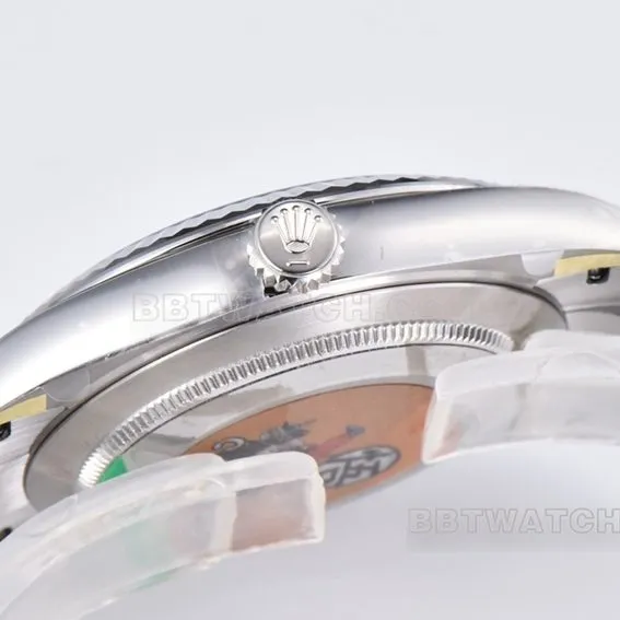 C factory Rolex log top-tier 1:1super blue pit pattern three grid chain m126334-0031front live photo
