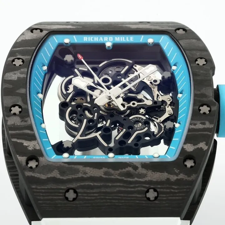 APSRichard Milletop-tier 1:1high-quality carbon fiber case white rubber model RM055front live photo