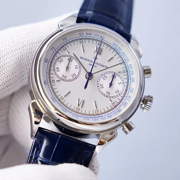 top-tier watch Vacheron Constantin men's white dial 1955 series steel bracelet watch front view