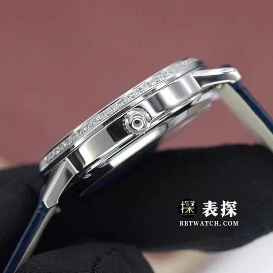 Dating Jaeger-LeCoultre1:1replica watch blue mother-of-pearl plate with diamond bezelleather strap model clasplive photos